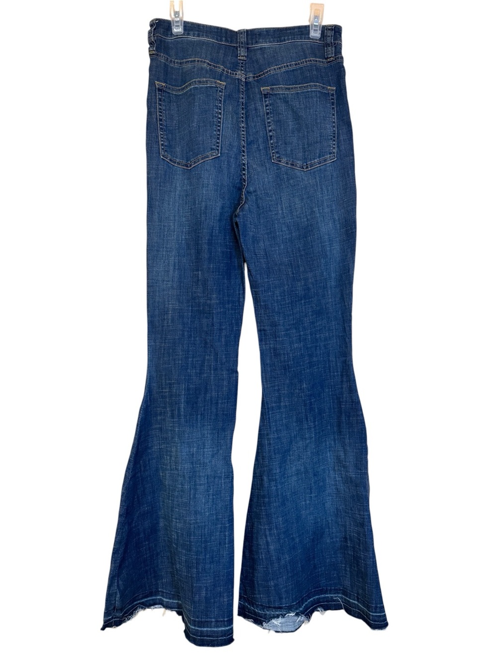 Free People Just Float On Button Fly Extreme Flare Jeans Size 31 Bell Bottom - Picture 2 of 12